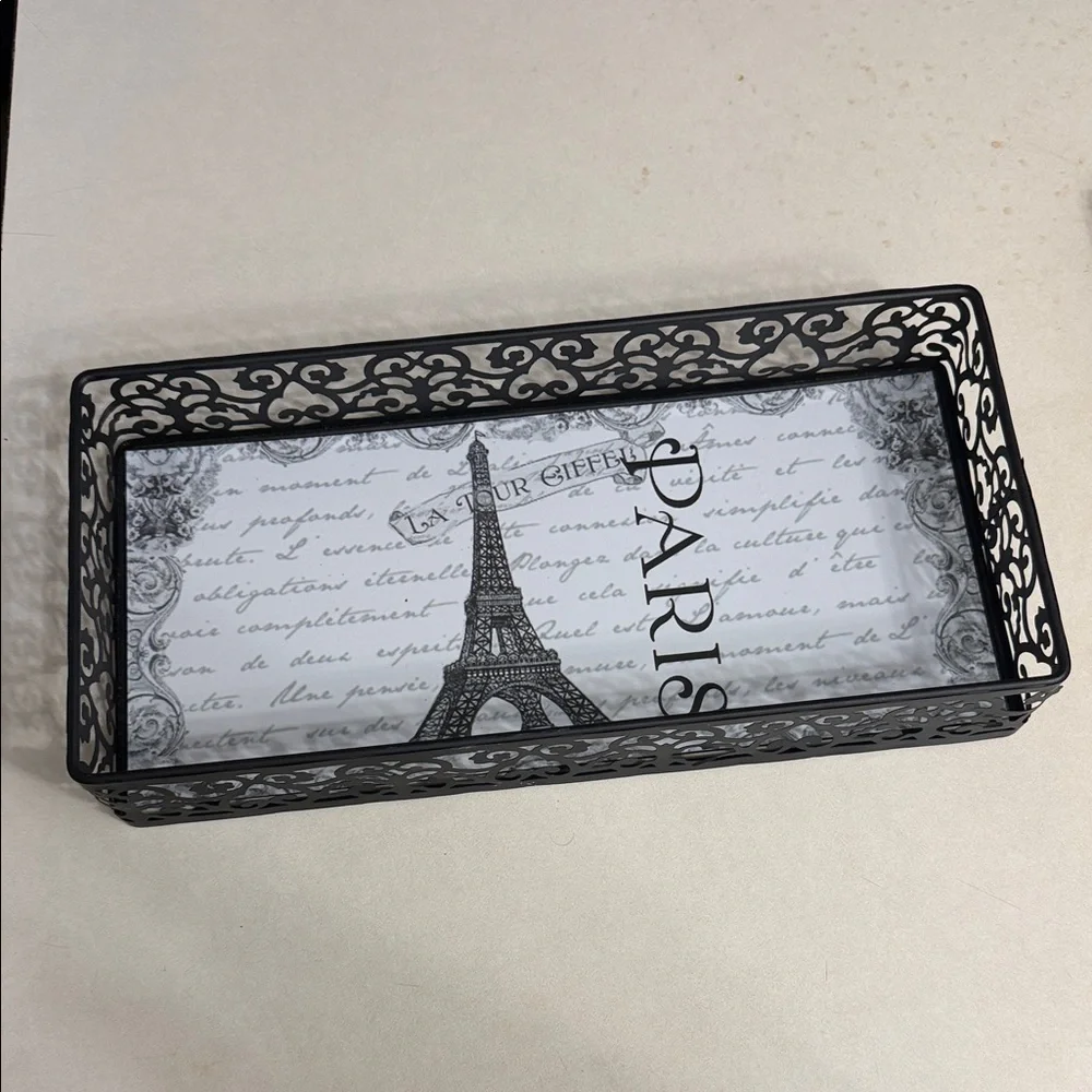 Black Eiffel Tower Decorative Tray